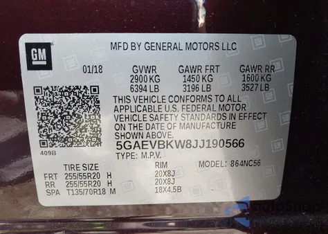 2018 Buick Enclave Premium z USA, uszkodzony, nr VIN 5GAEVBKW8JJ190566